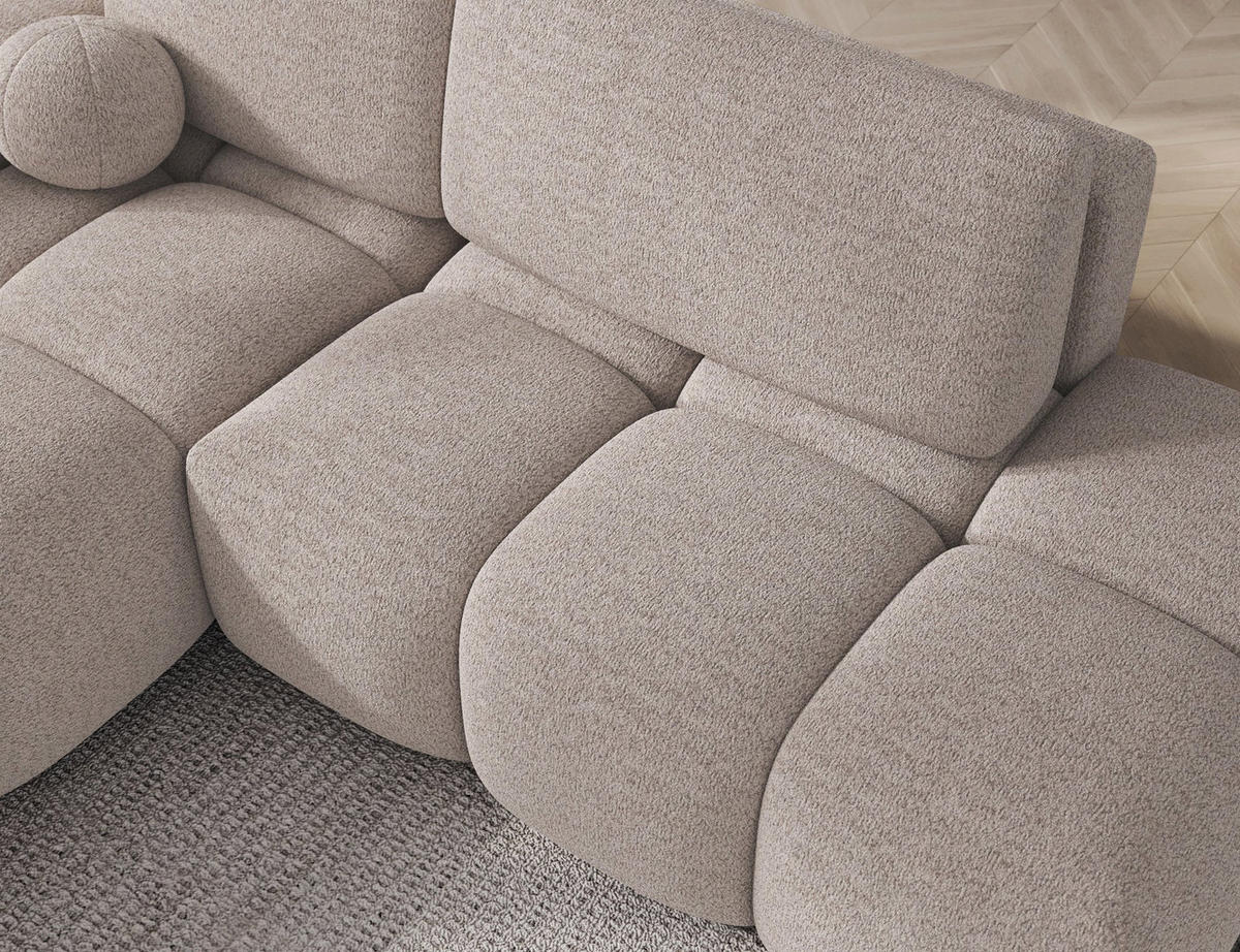ECKSOFA VITTARIO mit Schlaffunktion & Bettkasten – Modernes L-Sofa 227 cm, inklusive Kissen - Beige, Kunststoff (227/95cm) - Wohnideebilder