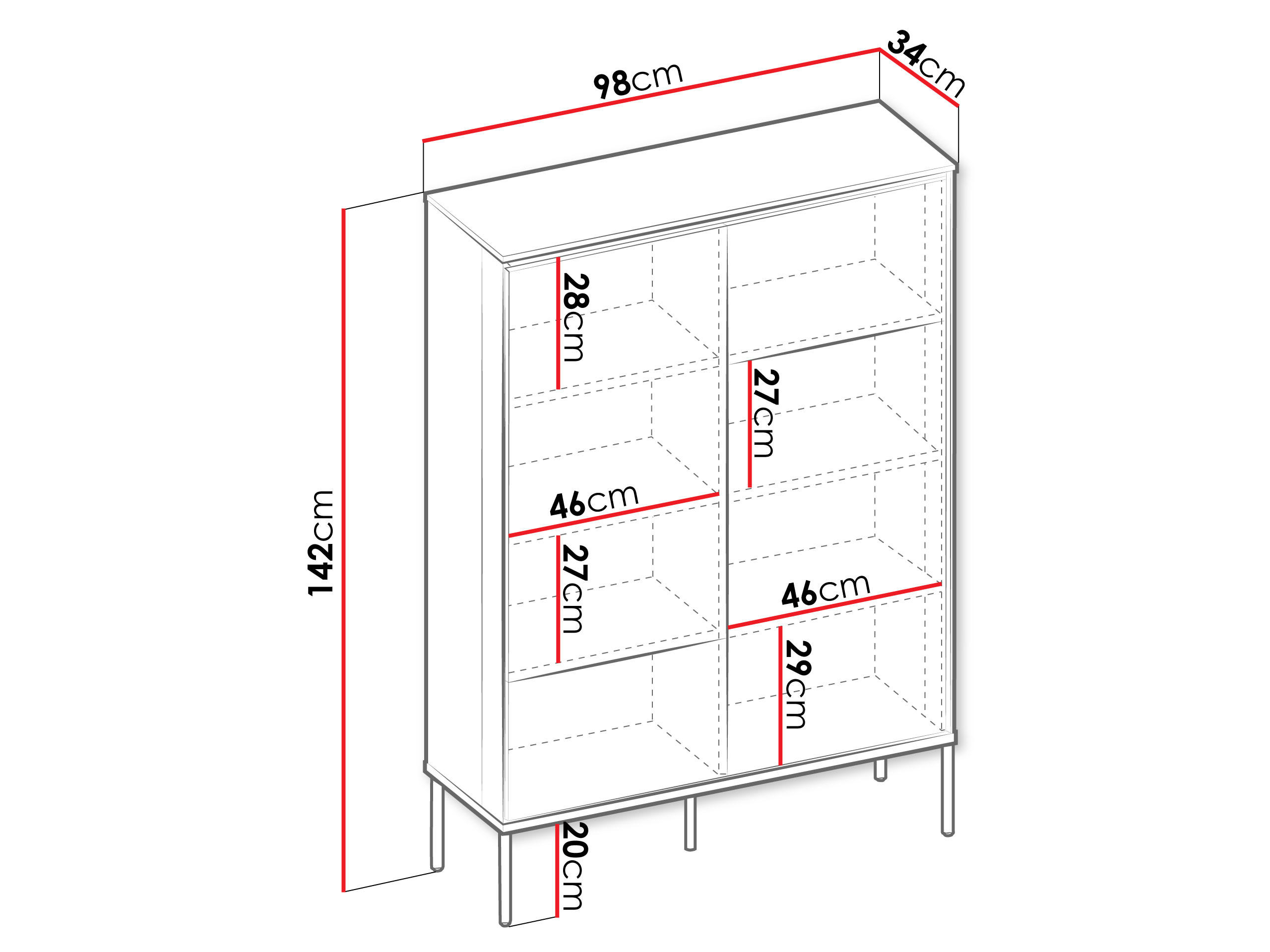 Thumbnail - Mirjan24 Kommode, Eiche, Holzwerkstoff, Rechteckig,Rechteckig, 98x142x34 cm, Wohnzimmer, Kommoden & Sideboards, Kommoden
