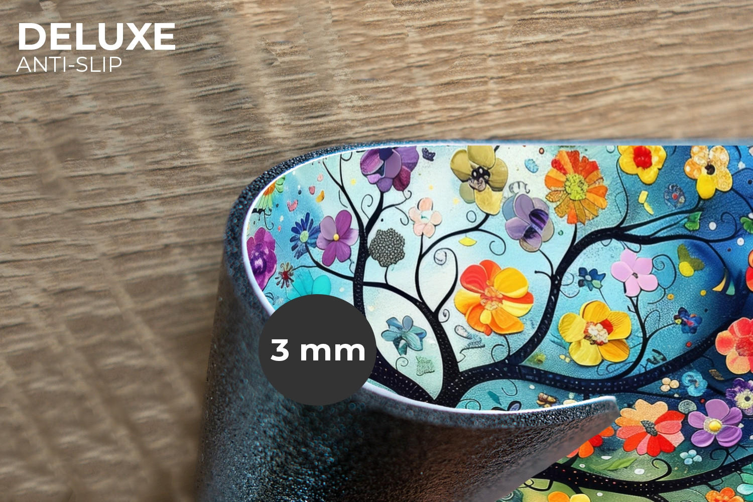 PLATZSETS 6er-Set Baum - Bunt - Blumen - Kunst - Abstrakt 45x30 cm - Blau, Kunststoff (0.3/45/30cm) - MuchoWow