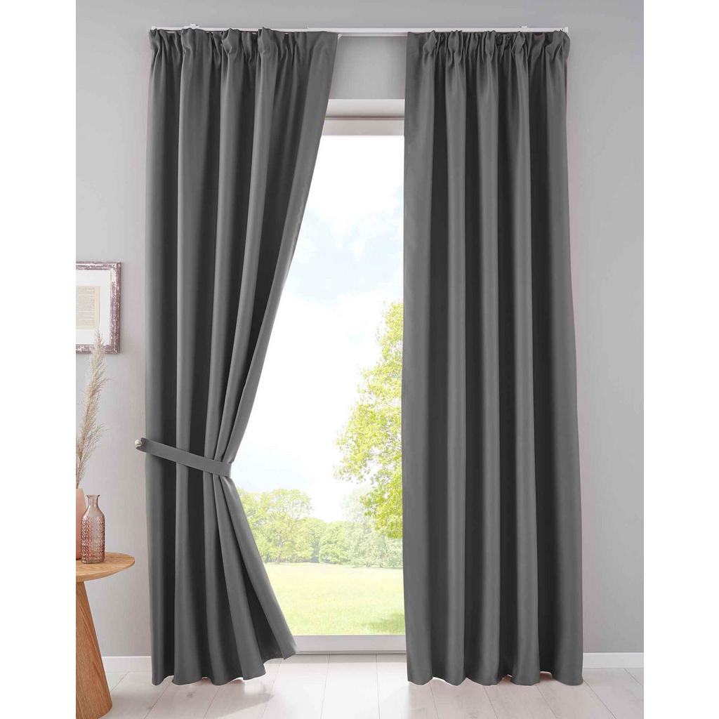 Thumbnail - Gardinenbox Vorhang, Dunkelgrau, Textil, 295x245 cm, Oeko-Tex® Standard 100, Wohntextilien, Gardinen & Vorhänge, Fertigg...