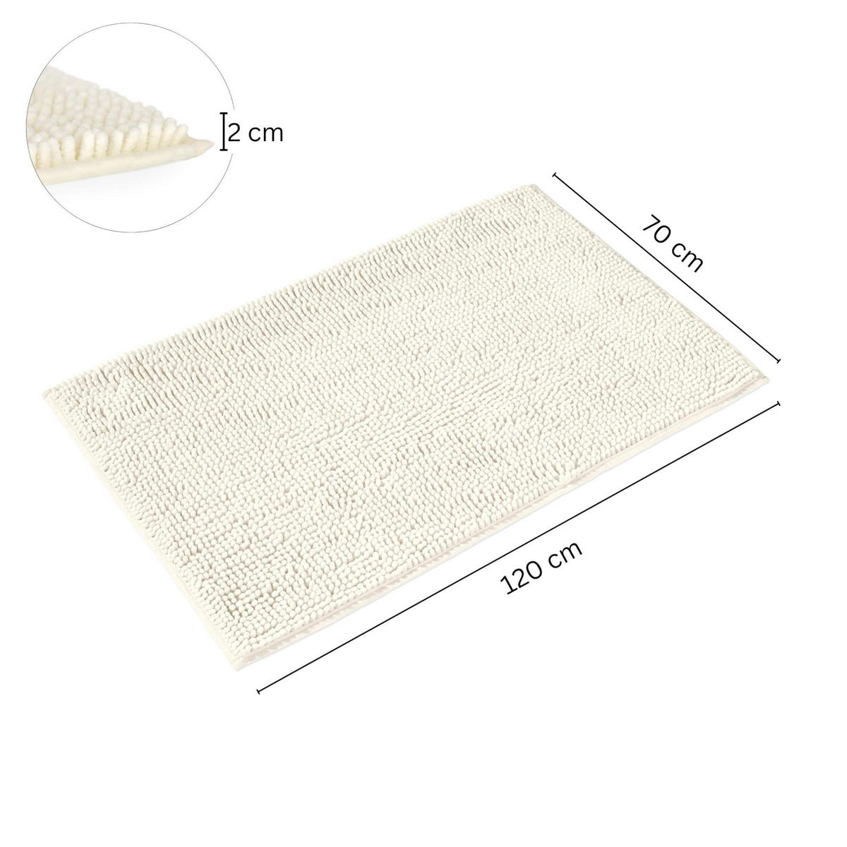 BADEMATTE PARIS - Creme, Textil (70/120cm) - WohnDirect