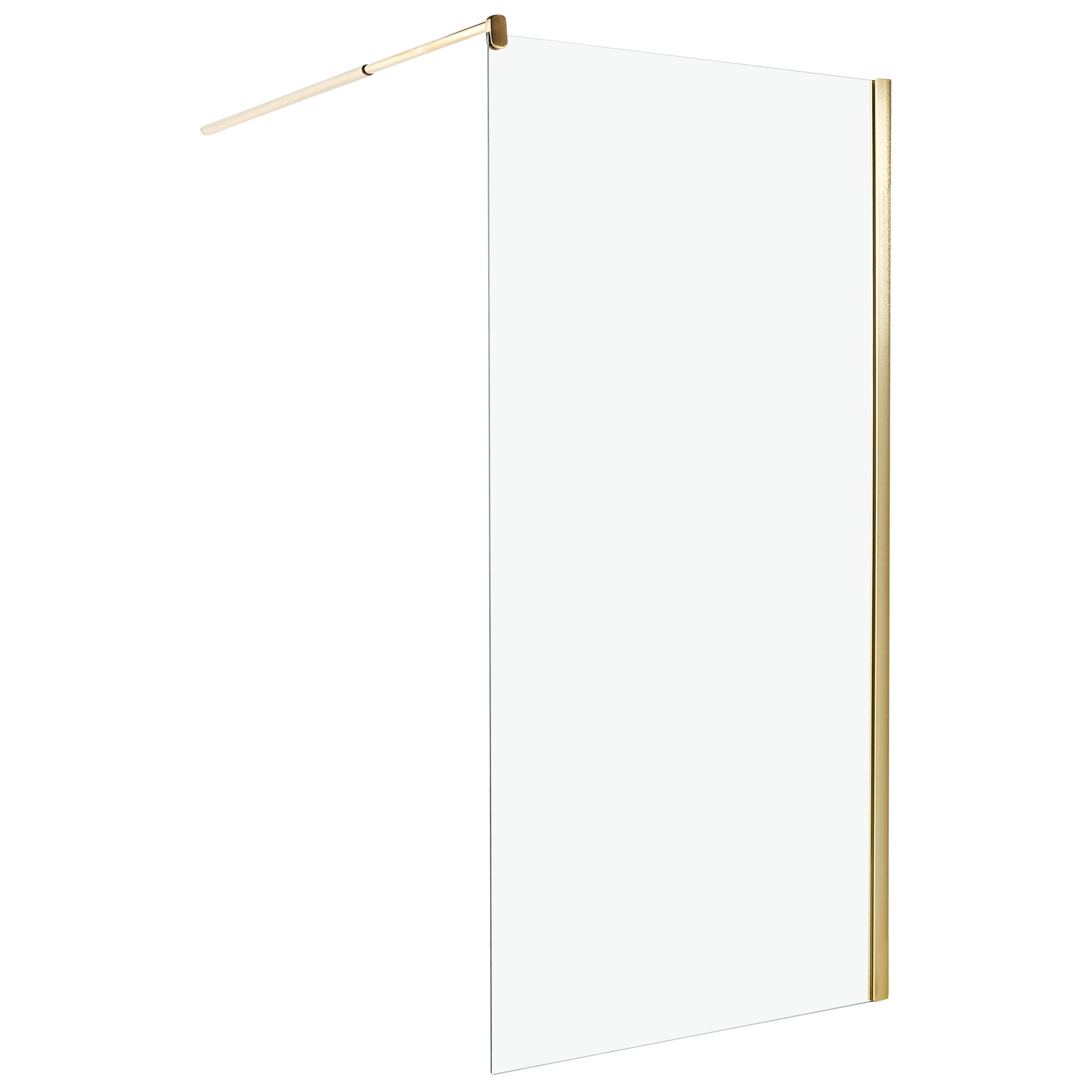 DUSCHWAND 100/190 cm Gold Ahaus - Transparent/Goldfarben, Glas (100/190cm) - Beliani