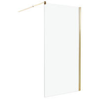SPRCHOVÁ ZÁSTĚNA 100/190 cm Zlatá Ahaus - zlatá/průhledná, sklo (100/190cm) - Beliani