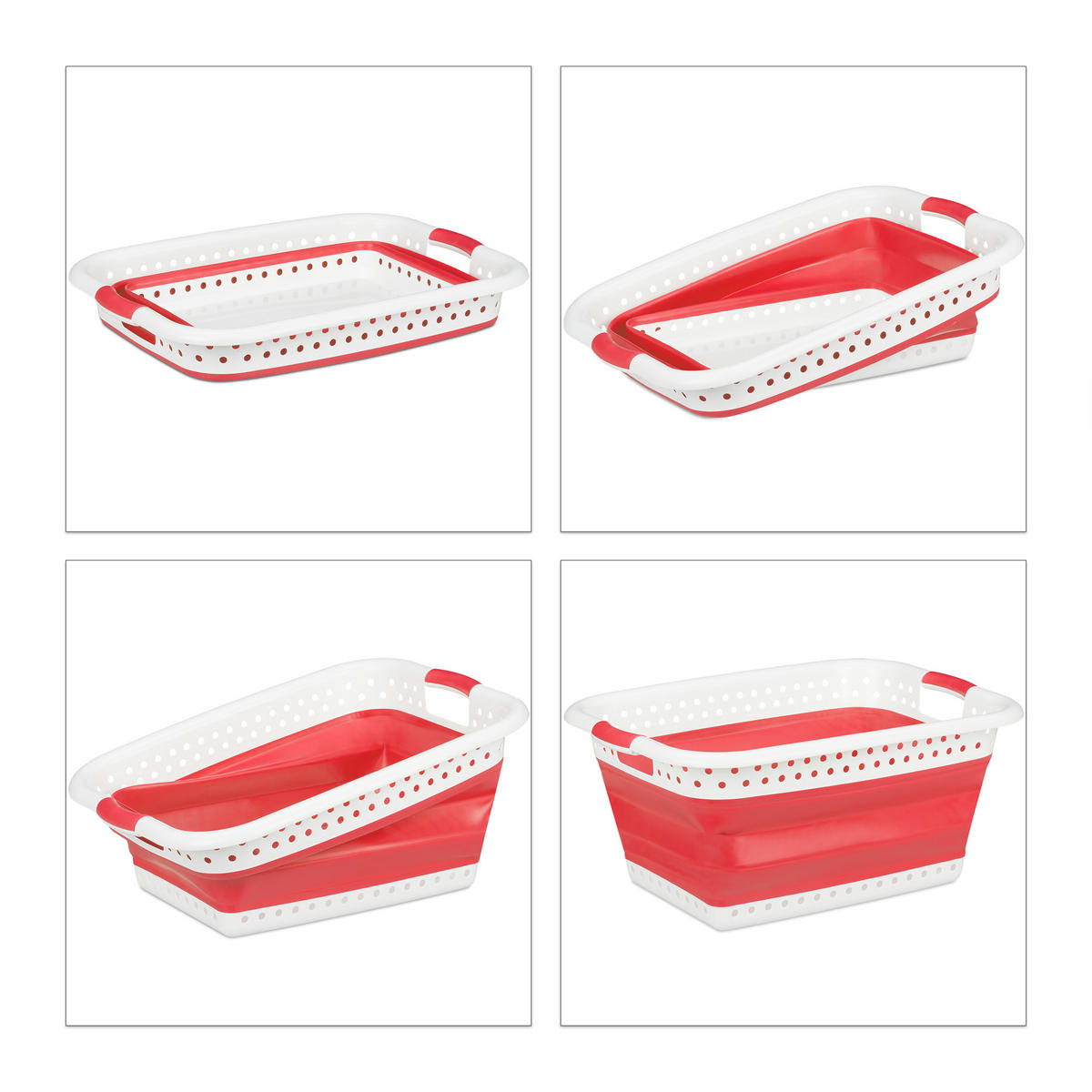 KÔŠ na prádlo - červená, plast (61/27/45.5cm) - Relaxdays