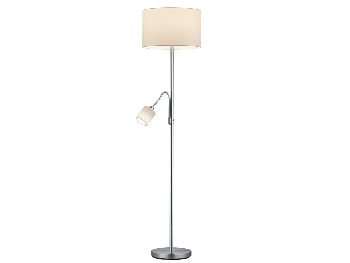 LED-STEHLAMPE Weiß Höhe 170cm, mit Leselampe - Weiß, Textil (40/40/170cm) - meineWunschleuchte