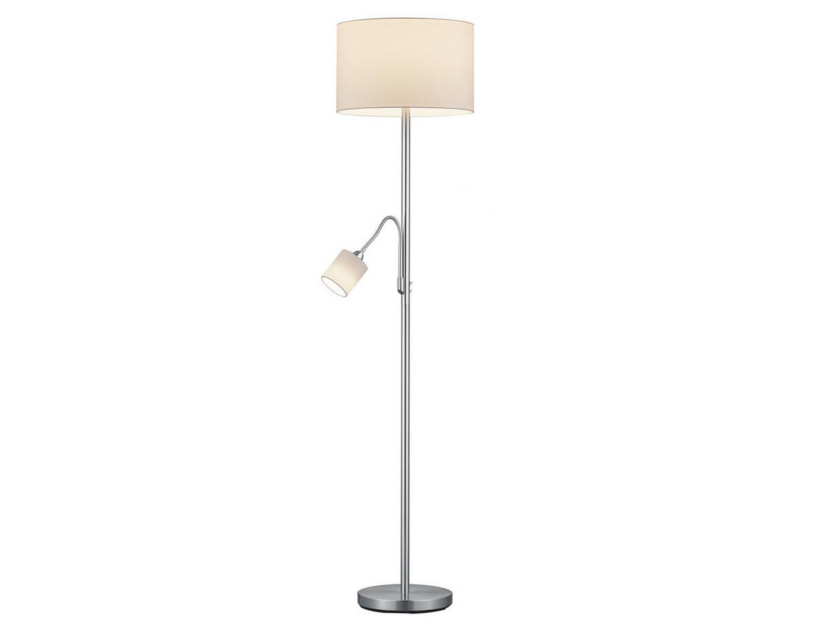 LED-STEHLAMPE Weiß Höhe 170cm, mit Leselampe - Weiß, Textil (40/40/170cm) - meineWunschleuchte