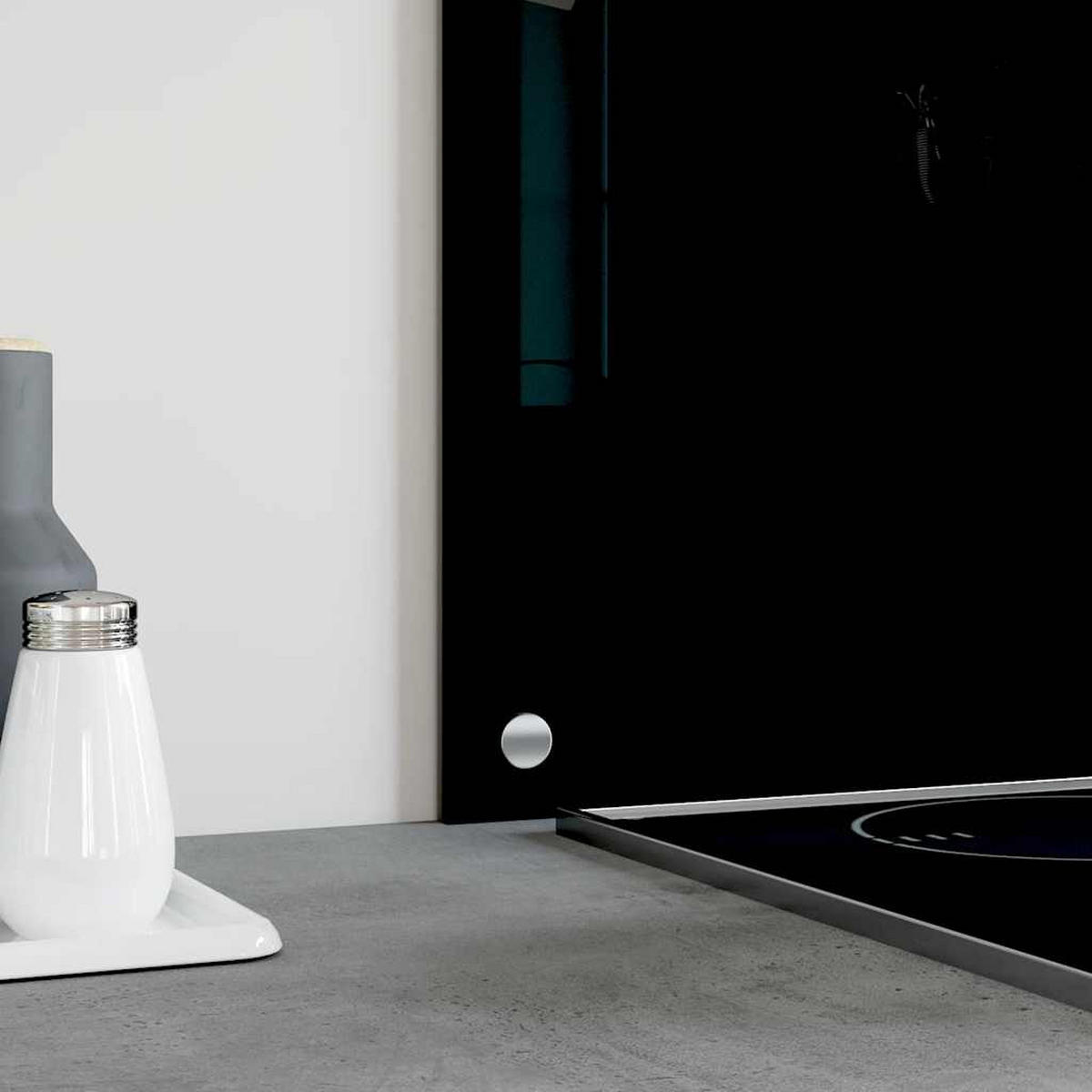 KÜCHENRÜCKWAND Glas 90x60 cm Schwarz Wand-Spritzschutz - Schwarz, Glas (90/60/0.6cm) - DELUKE