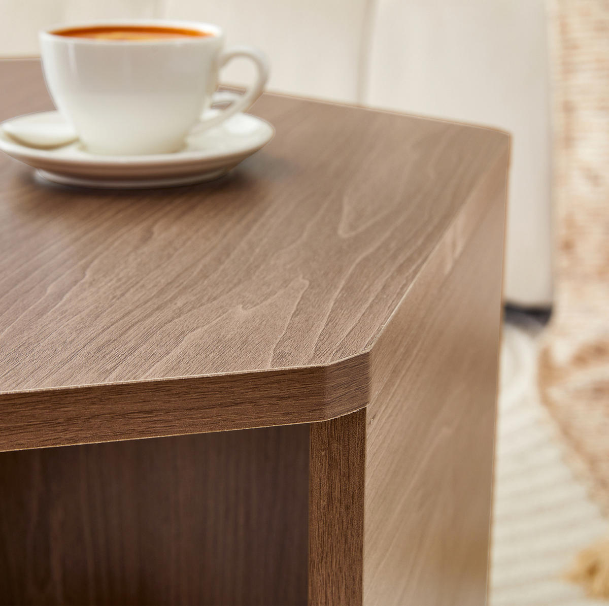COUCHTISCH 79/69,4/40 cm in sechseckiger Form mit einfacher Montage und MDF in Holzoptik, Braun - Braun, Holzwerkstoff (79/69.4/48cm) - Redom