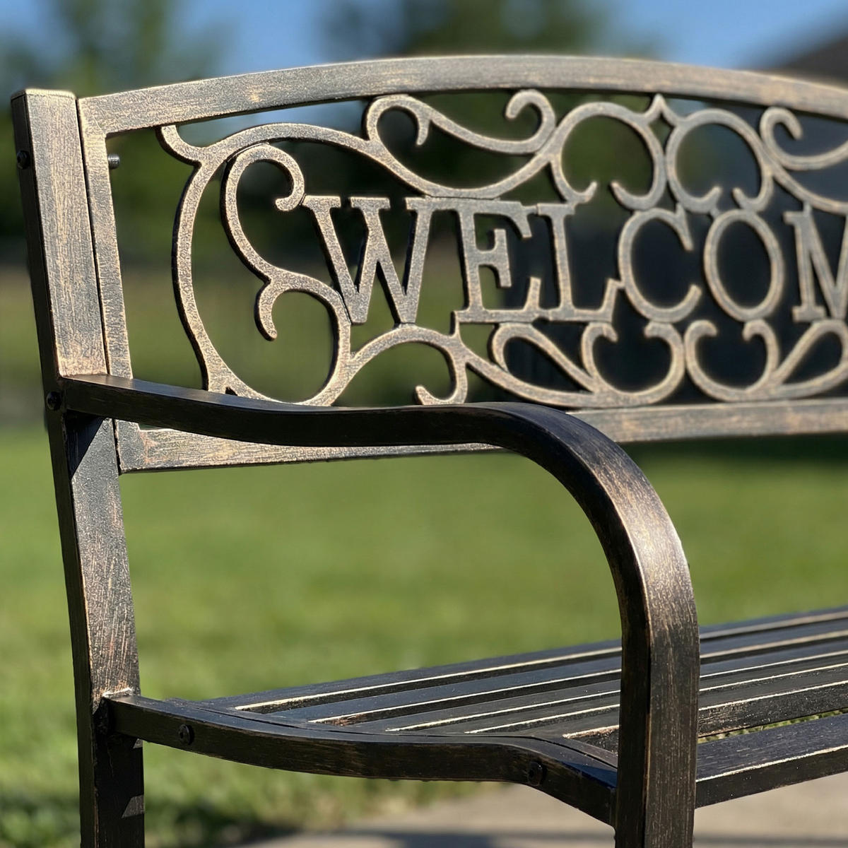 GARTENBANK IRYS Braun 127 x 86 x 62 cm - Braun, Metall (127/86/62cm) - Akord