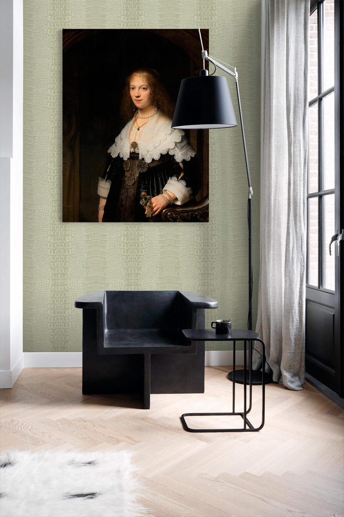 TAPETE Krokodil-Optik 53 cm x 10.05 m - Beige, Papier (53/1000cm) - Origin Wallcoverings