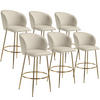 BARSTUHL Luana,51 x 60 x 106 cm, Belastbarkeit 120 kg,creme/gold - Goldfarben/Creme, Kunststoff (51/106/60cm) - tectake