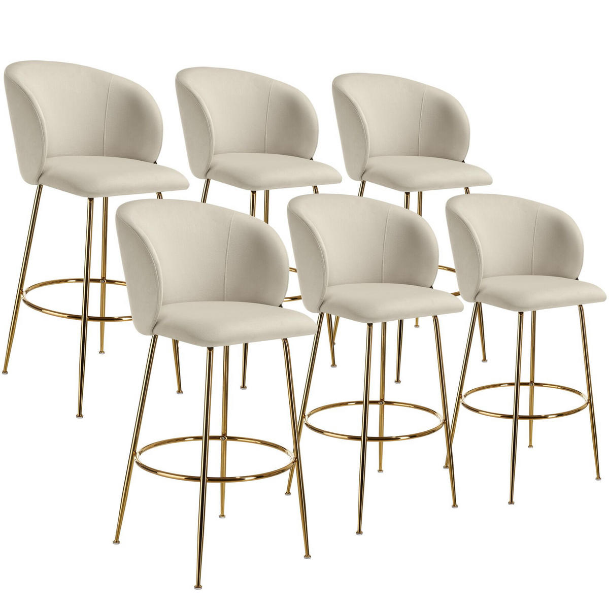 BARSTUHL Luana,51 x 60 x 106 cm, Belastbarkeit 120 kg,creme/gold - Goldfarben/Creme, Kunststoff (51/106/60cm) - tectake