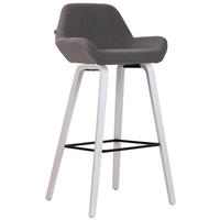BARHOCKER Stoff dunkelgrau - Dunkelgrau/Weiß, Holz/Textil (52/103/51cm) - CLP