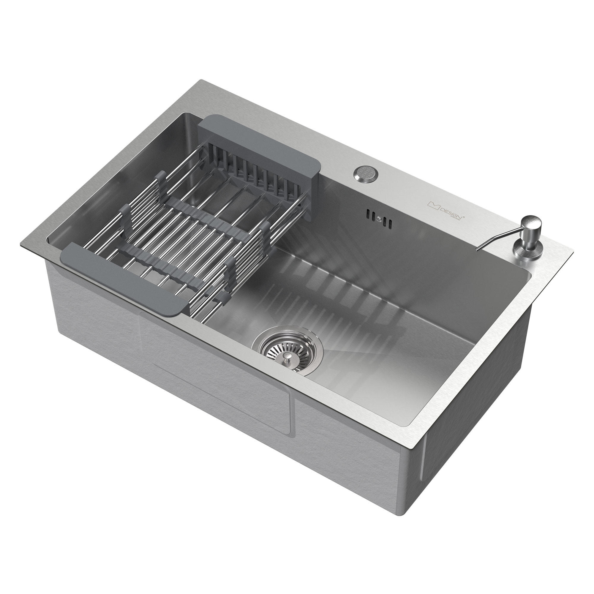 SPÜLBECKEN Edelstahl 68/45cm - Silberfarben, Metall (45/20/68cm) - ML-DESIGN