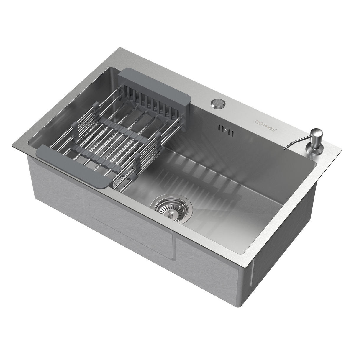SPÜLBECKEN Edelstahl 68/45cm - Silberfarben, Metall (45/20/68cm) - ML-DESIGN