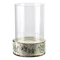 SVÍČNÍK CROCKET, sklo, keramika, zelená, 18/18/21cm - zelená barva, keramika (21cm) - Mondex