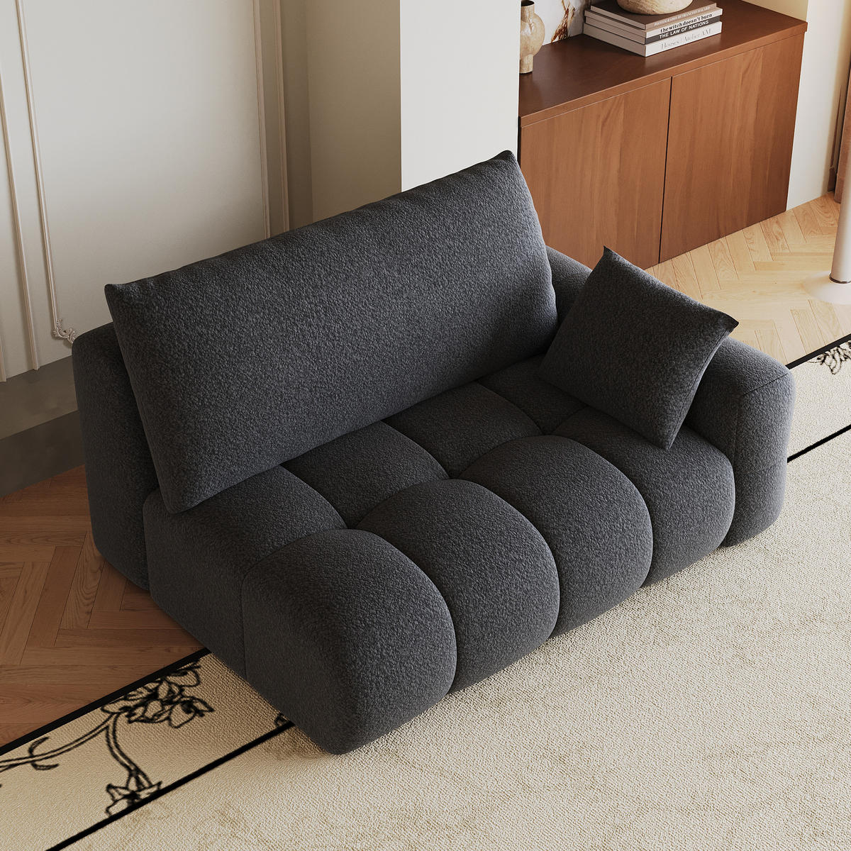 SOFAELEMENT DE-34768 rechte 2‑Sitzer Dunkelgrau - Dunkelgrau, Textil (105/86/130cm) - ComfortXL