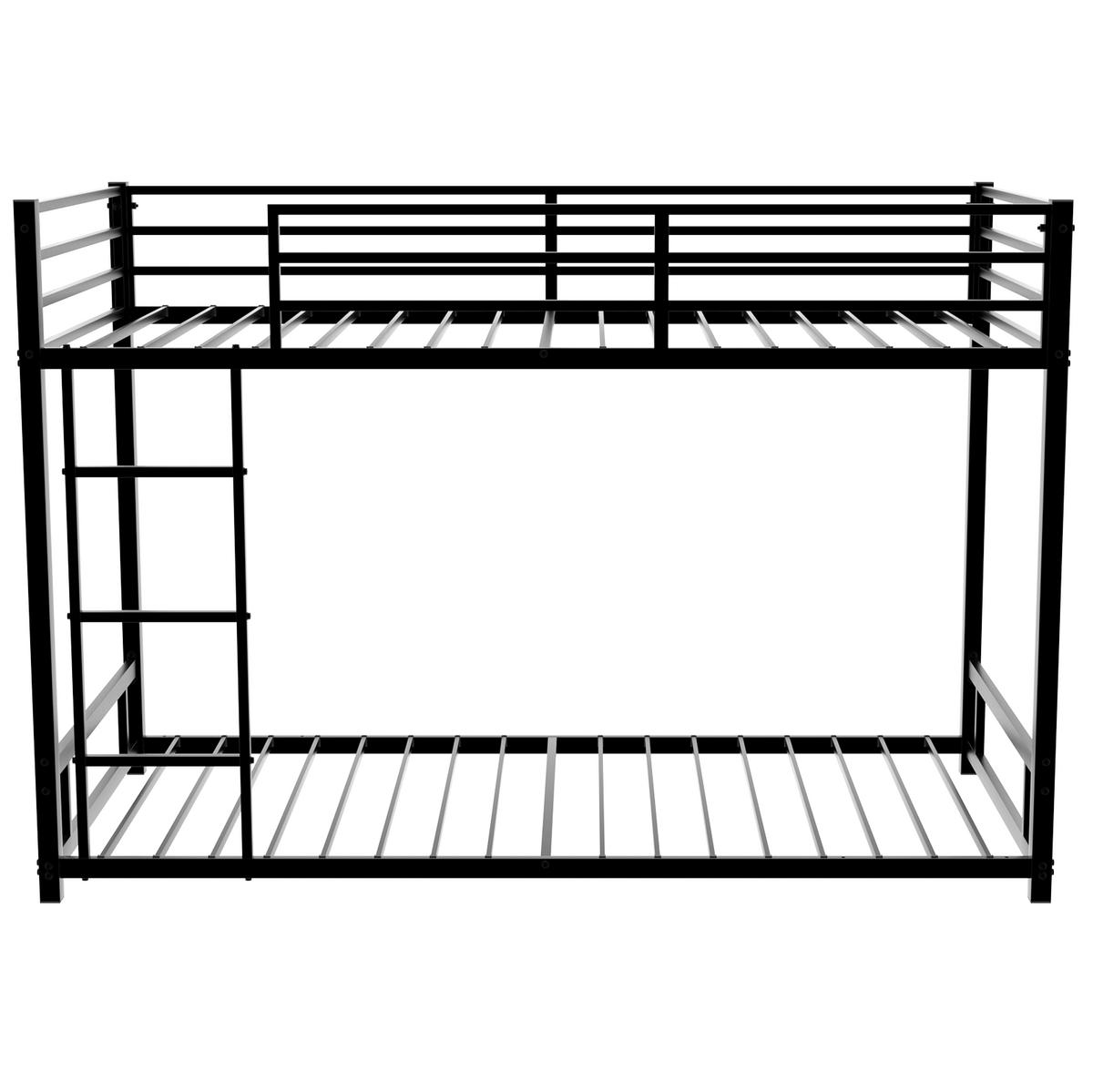 ETAGENBETT 197/98/136 cm aus Metall mit integrierter Leiter Schwarz - Schwarz, Metall (90/190cm) - Modenvie