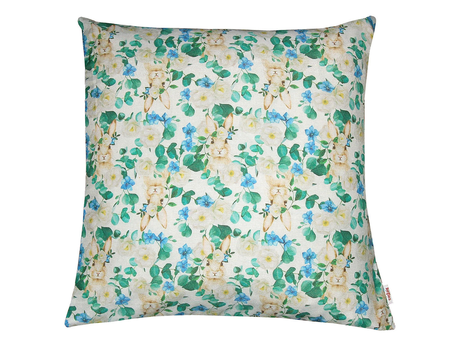 KISSENHÜLLE Hase Josefine romantisches Landhaus Design Kaninchen Alloverdruck 30/50 cm - Multicolor/Weiß, Textil (50/50cm) - beties Heimtextil