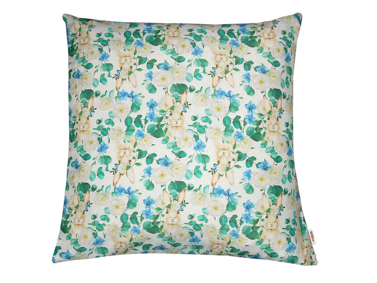KISSENHÜLLE Hase Josefine romantisches Landhaus Design Kaninchen Alloverdruck 30/50 cm - Multicolor/Weiß, Textil (50/50cm) - beties Heimtextil