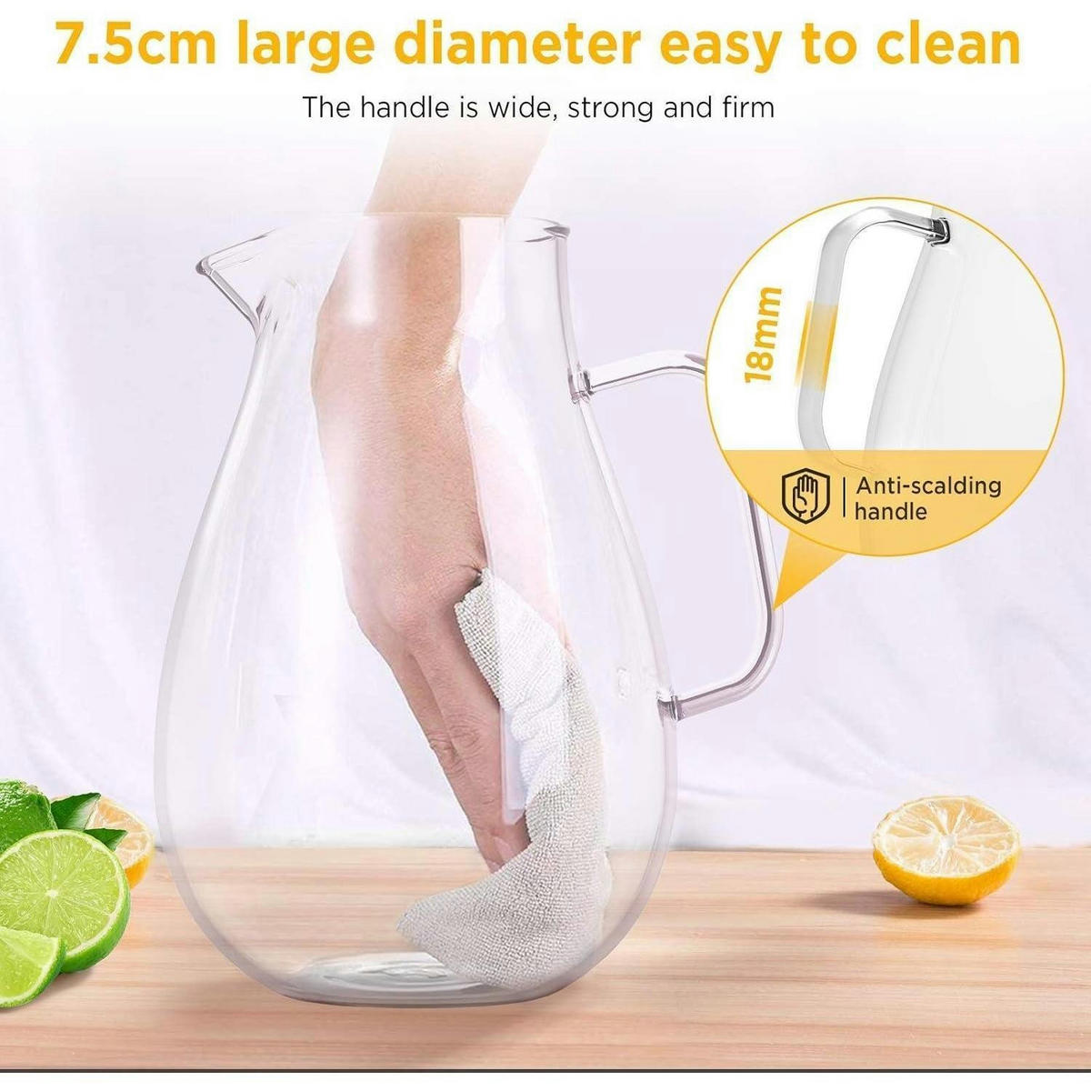 GLASKRUG 2 Liter mit Filter und Zubehör - Transparent, Glas (15/15cm)