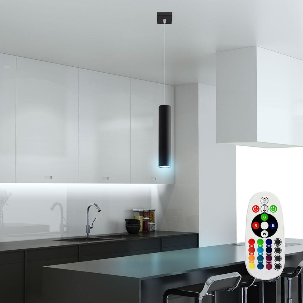 LED HÄNGELEUCHTE Stahl Schwarz - Schwarz, Metall (8/8/100cm)