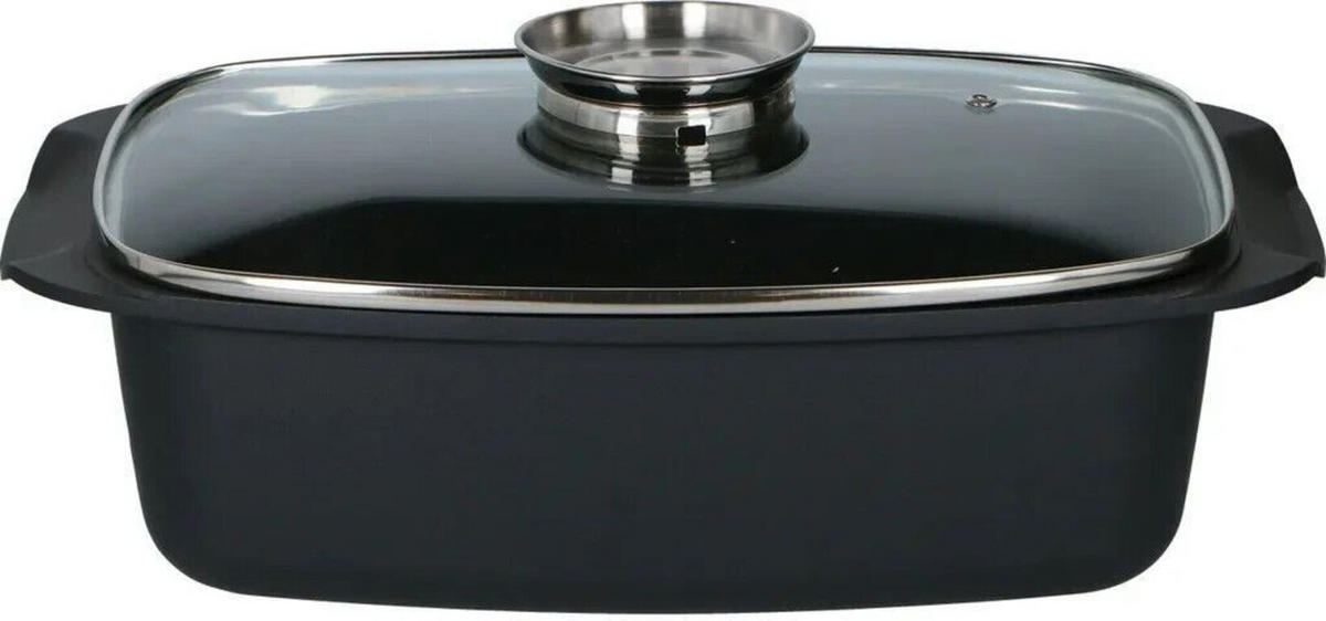 BRÄTER Alpina Schwarz mit Glasdeckel - Schwarz, Glas/Keramik (39/22/10cm) - Alpina