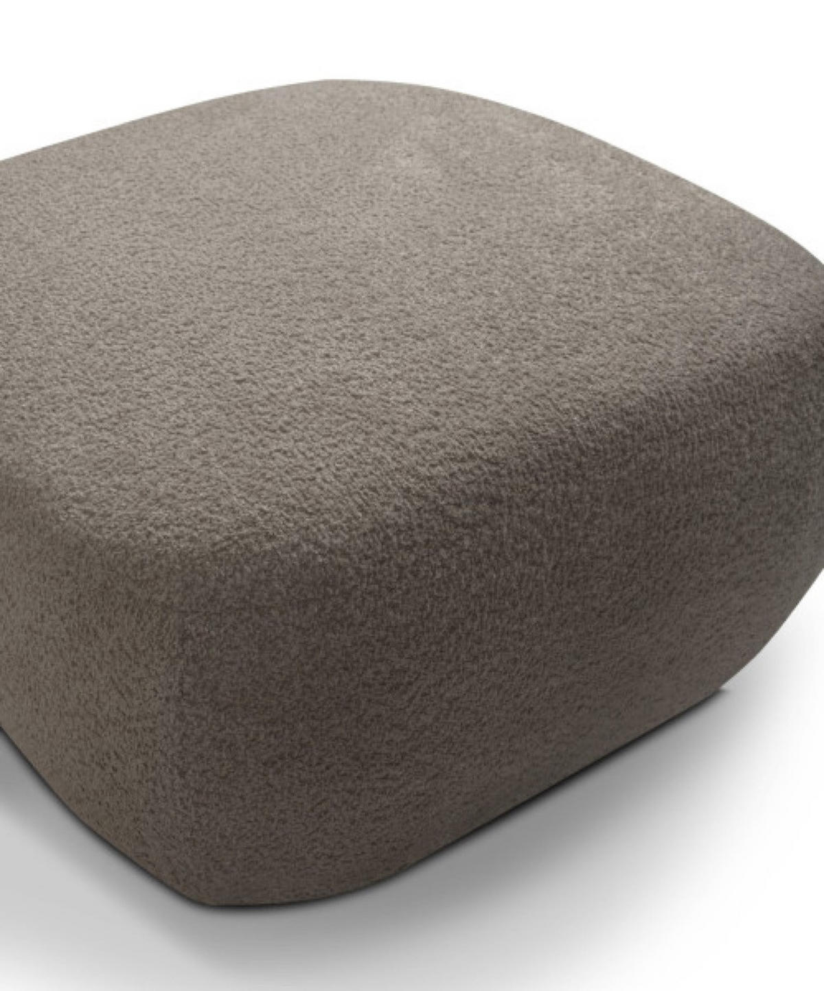 POUF Taupe LIO Bezogene Abriamo Stoff Auf Niedrigen Schwarzen Beinen - Braun, Textil (75/39/75cm) - Sepro Meble