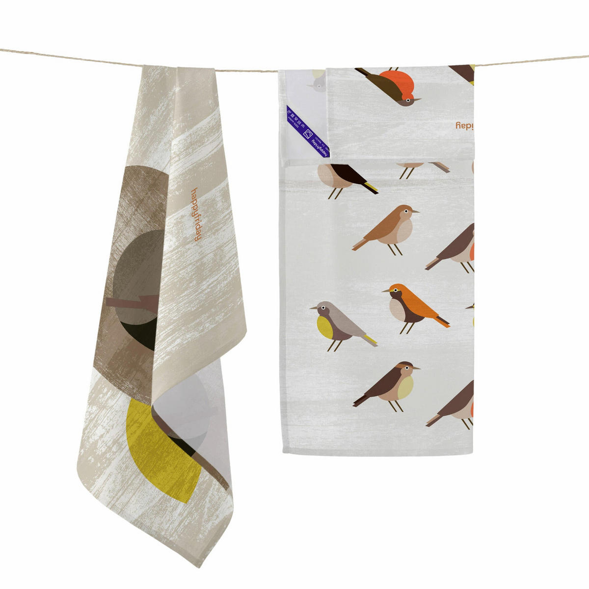 GESCHIRRTUCH (2 tlg) nest 70x50 cm mehrfarbig - Multicolor, Textil (70/50cm) - Happy Friday