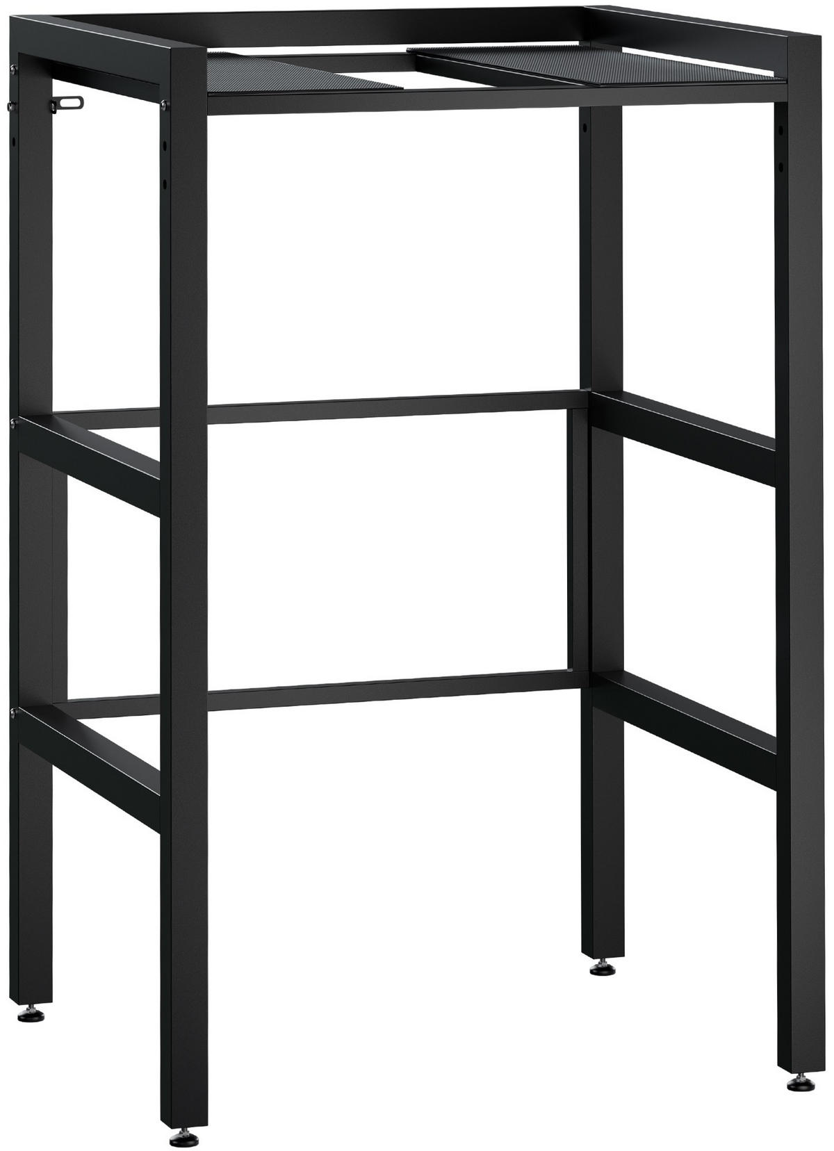 STAPELGESTELL für Wäschetrockner auf Waschmaschine MIXON Schwarz - Schwarz, Metall (73/110/60cm) - DELUKE