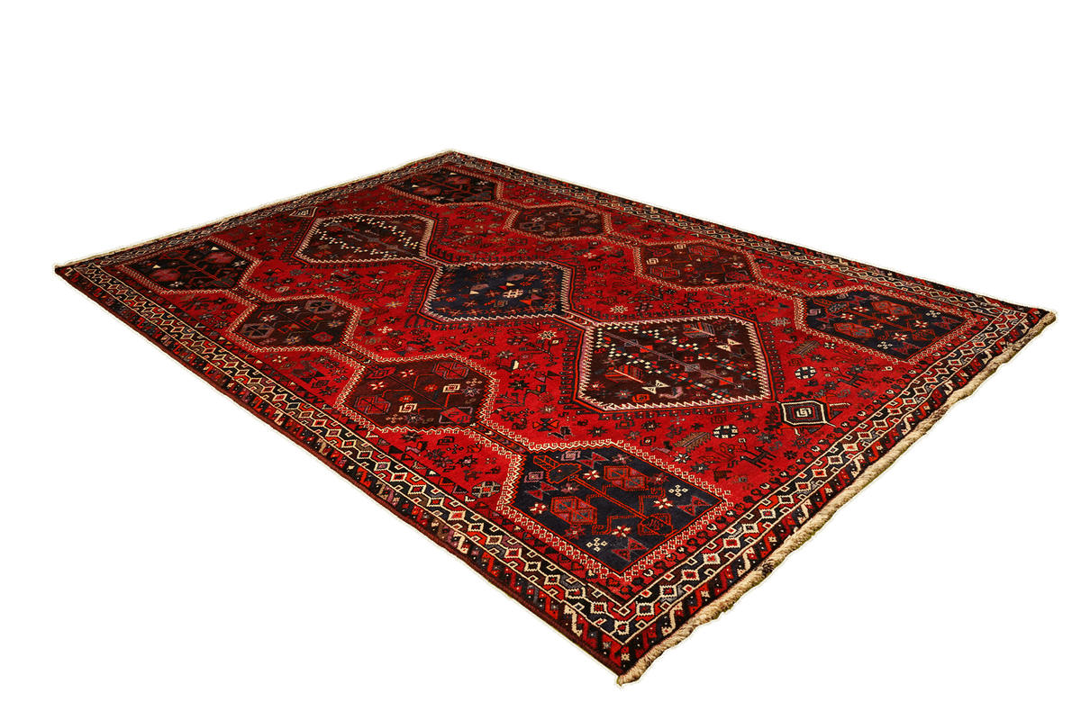 TEPPICH Gashgai Rot 286/201 cm Schurwolle - Rot, Textil (201/286cm) - Looma