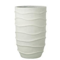 BLUMENTOPF WELLE + AUßENBEREICH SAND Weiß - Weiß, Stein (33.5/53.5cm) - J-Line