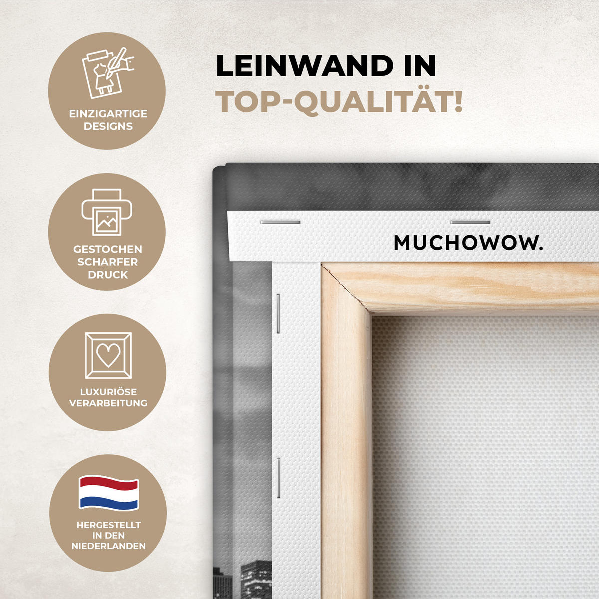 LEINWANDBILD New York - Skyline - Stadt - Blau Room Decor 30x40 cm - Blaugrau, Textil (30/40cm) - MuchoWow