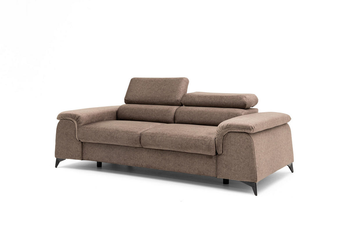 2-SITZER-SOFA PLAZA 200 cm Velours Braun - Schwarz/Braun, Holz/Textil (200/90/100cm) - Muffo