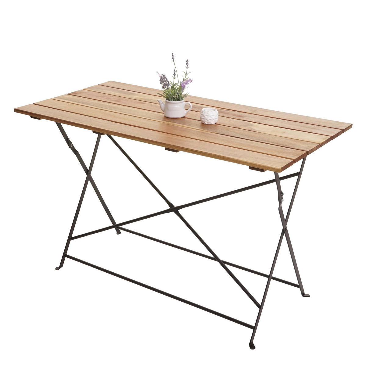 BIERGARTENTISCH KLAPPBAR rechteck Braun - Braun, Holz - MCW