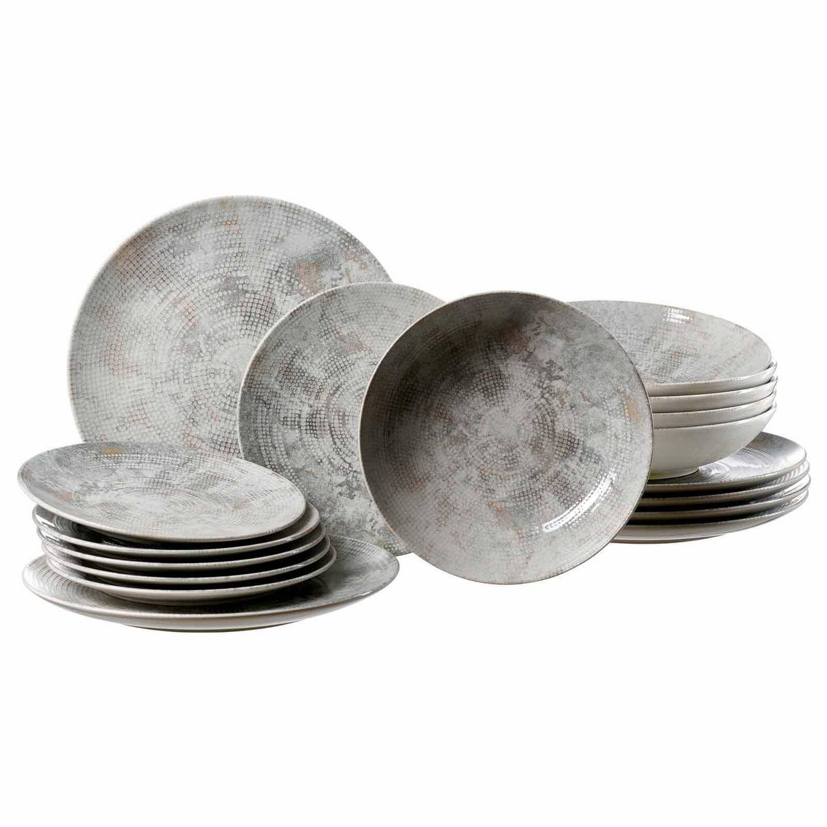 TELLER-SET Cecina Perle 18er Set - Perlmutt, Keramik (1/1/1cm) - Ritzenhoff Breker