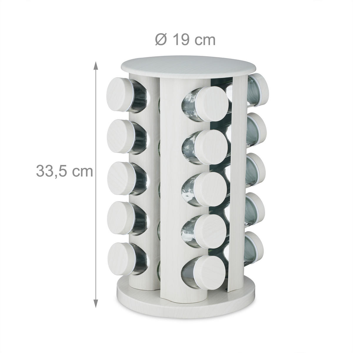 GEWÜRZKARUSSELL - Multicolor, Glas/Kunststoff (19/33.5/19cm) - Relaxdays