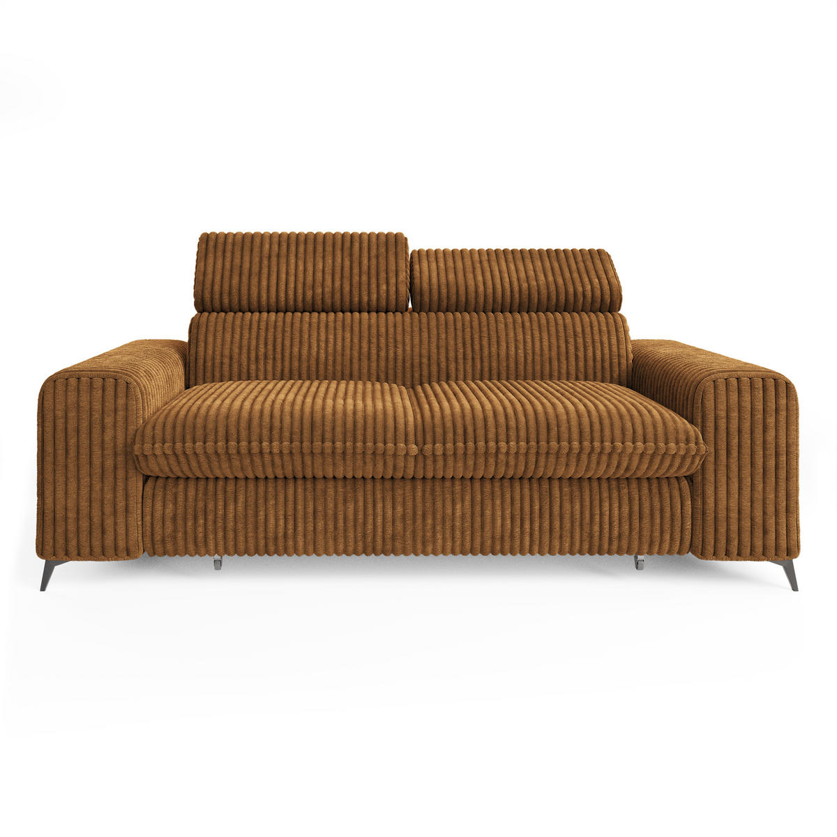 BETTSOFA BENETE Orange Cordstoff mit Schlaffunktion - Orange, Holz/Textil (191/89/92cm) - MASSENO