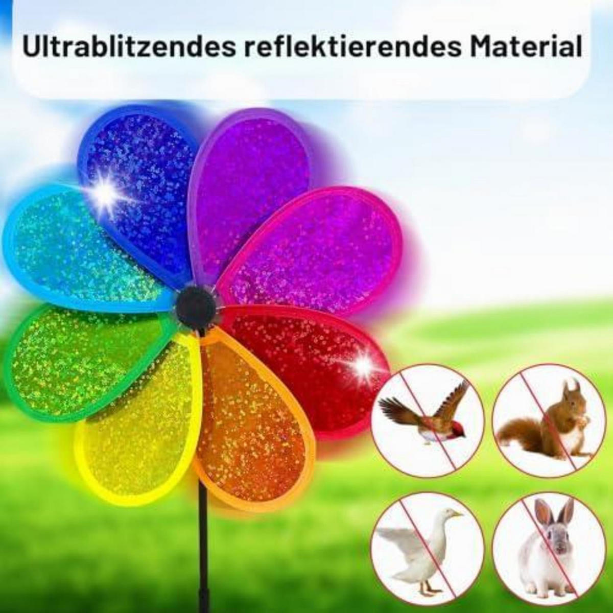 WINDSPIEL 4-teiliges Set Regenbogen 30 cm - Multicolor, Kunststoff (70/30/70cm)