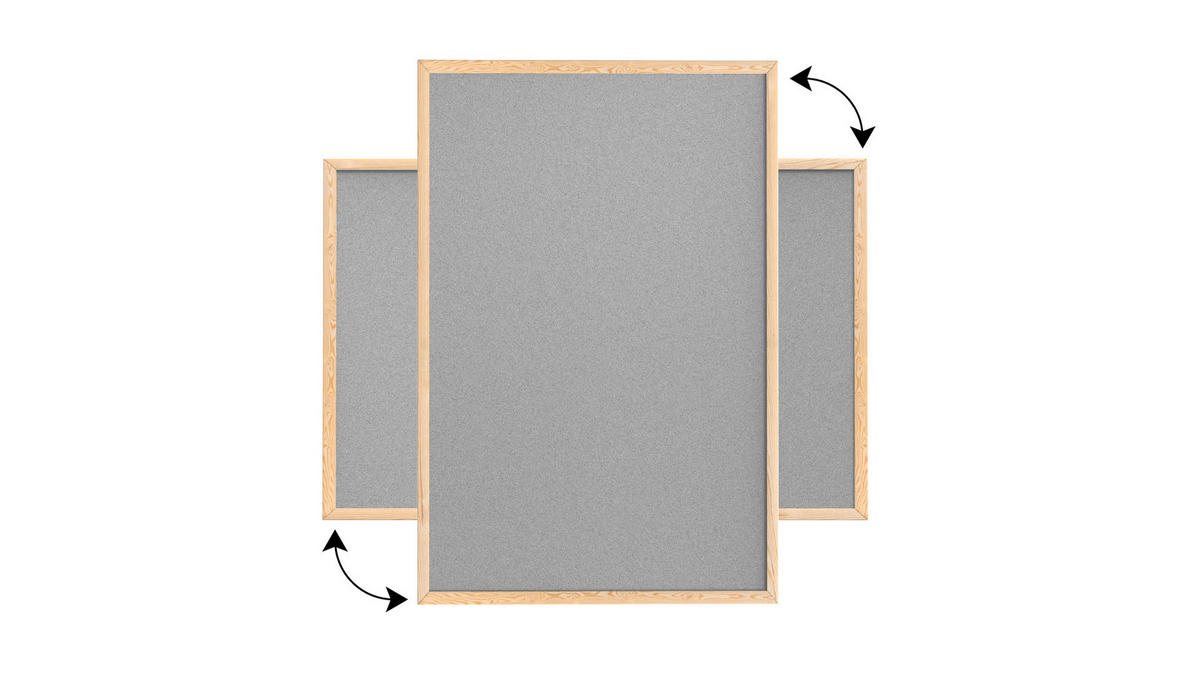 HELLGRAU Pinnwand mit Holz Rahmen 90x60cm Korktafel Korkwand Pinnwand Kork Hellgrau Oberfläche - Grau, Holz (90/60/1.5cm) - ALLboards