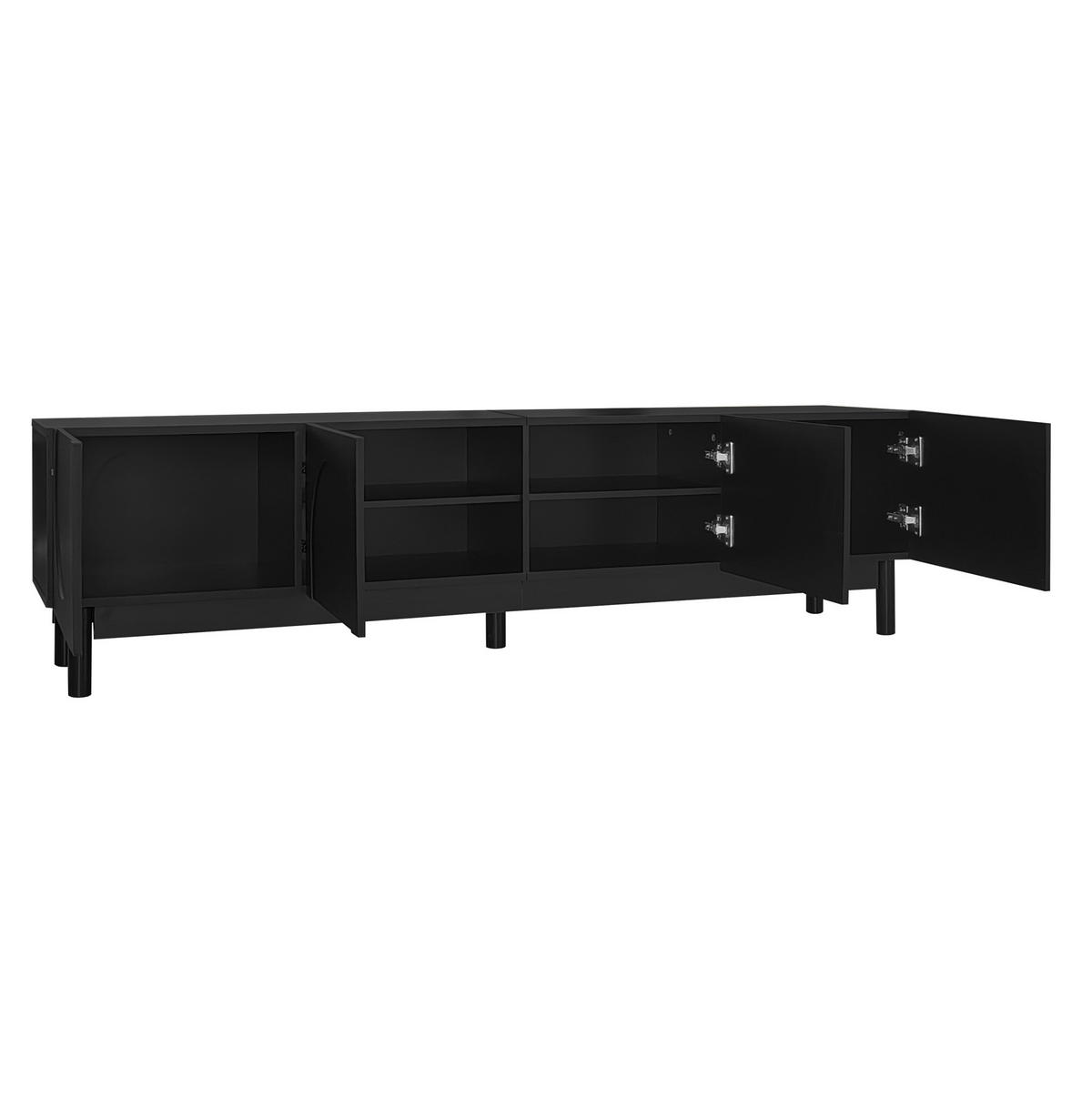 TV-SCHRANK mit 4 Türen 169 x 34 x 45,5 cm Schwarz - Schwarz, Holzwerkstoff (35/45.5/169cm) - Beauniv