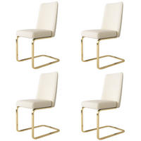 ESSZIMMERSTUHL 4er Set Samt Diamant Beige Gold Metallbeine - Beige, Textil (49.5/91/46cm) - FLIEKS