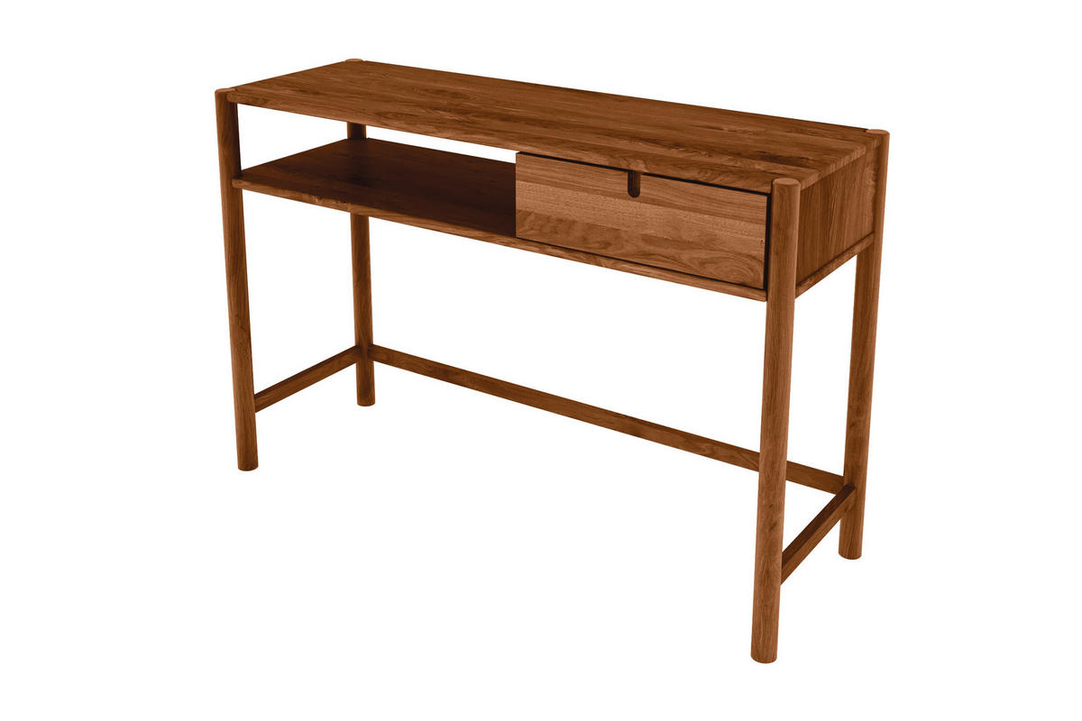 SCHMINKTISCH INA Wildeiche - Mokka, Holz (65/120/80cm) - byoak