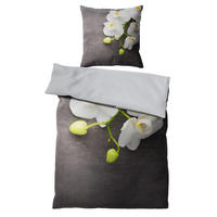 BETTWÄSCHE 2-teilig Pretty - Grau, Naturmaterialien (135/200cm) - Sanilo