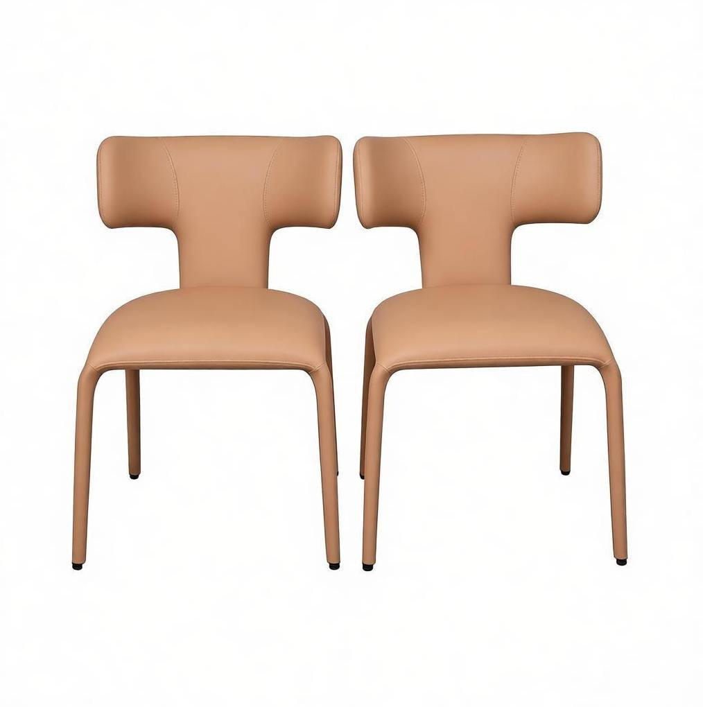 ESSSTUHL 2er-Set mit Rollen 53 x 53 x 78 cm Hellbraun - Hellbraun, Metall (53/78/53cm) - Meubliv