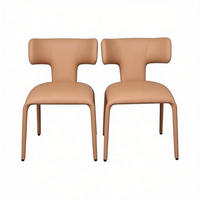 ESSSTUHL 2er-Set mit Rollen 53 x 53 x 78 cm Hellbraun - Hellbraun, Metall (53/78/53cm) - Meubliv
