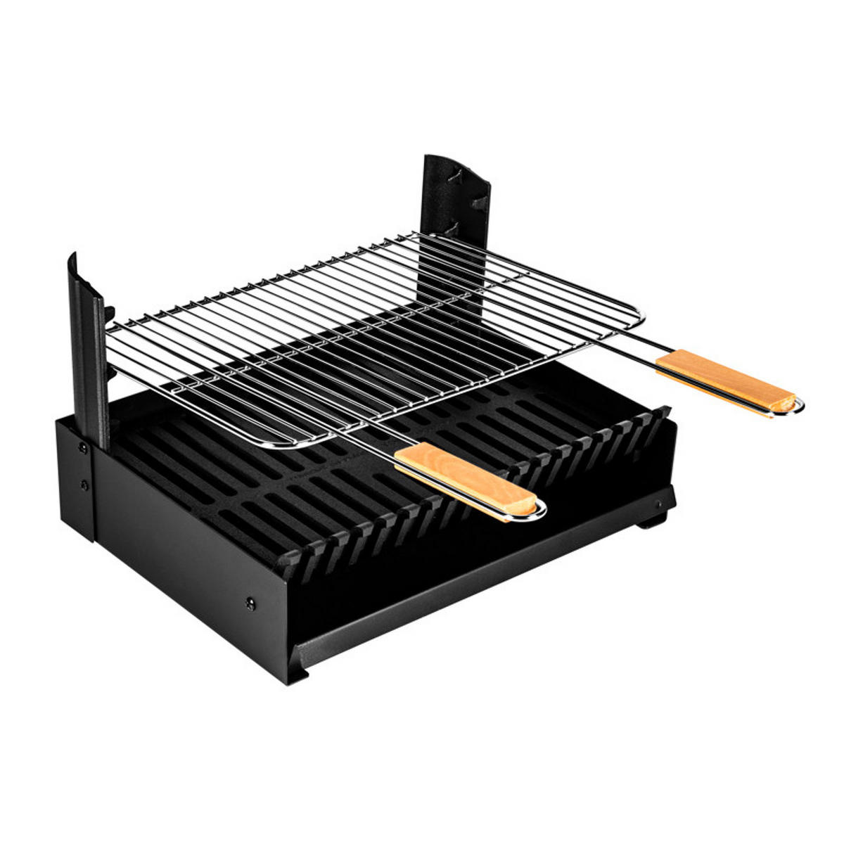 HOLZKOHLEGRILL Grilloir Schwarz - Schwarz, Metall (57.5/28.5/48.5cm) - Somagic