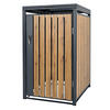 MÜLLTONNENBOX 1er Anthrazit-Eichenoptik - Dunkelbraun, Metall (80/116.3/68cm) - ML-DESIGN