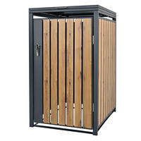 MÜLLTONNENBOX 1er Anthrazit-Eichenoptik - Dunkelbraun, Metall (80/116.3/68cm) - ML-DESIGN