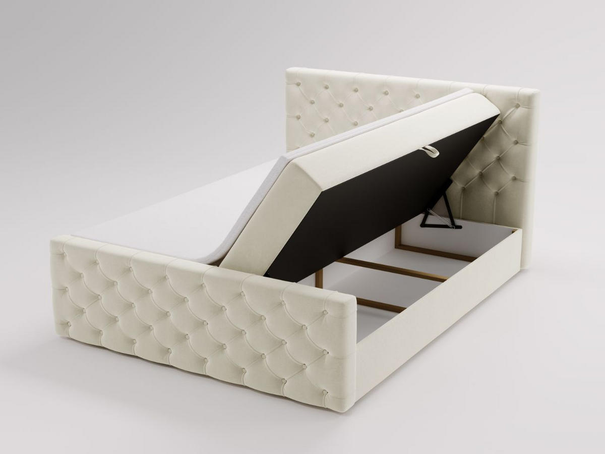 BOXBETT Montego 180x200 Creme - Creme, Holz/Textil (180/200cm) - Graingold